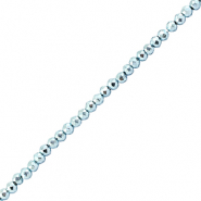 Top faceted beads 2mm round Metallic Light Blue