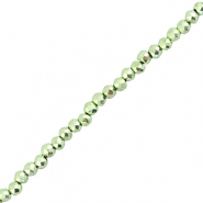 Top faceted beads 2mm round Metallic Green