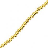 Top faceted beads 2mm round Metallic Gold