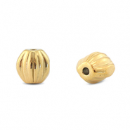 Stainless steel beads oval Gold