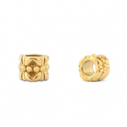 Stainless steel beads rondelle flower Gold