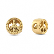 Stainless steel beads peace Gold