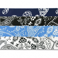 Bandana mix of 4 Dark Blue-Black-Light Blue-White
