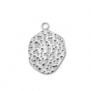 Stainless steel charms round Silver