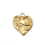 Stainless steel charms heart Gold