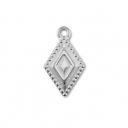 Stainless steel charms rhombus Silver