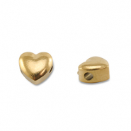 Stainless steel beads heart Gold