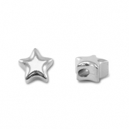 Stainless steel beads star Silver
