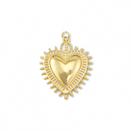 Brass TQ metal charms heart Gold