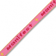 Ribbon text "Manifest" Pink-Red-Gold