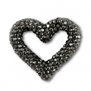 Bohemian beads heart Anthracite