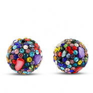 Bohemian beads round Multicolor Dark