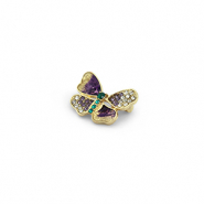 Brooches butterfly Gold-Purple-Green