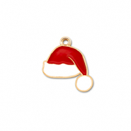 Metal charms santa hat Gold-Red-White