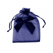 Jewellery Organza Bag with bow Dark Blue