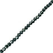 Top faceted beads 4x3mm disc Dark Green