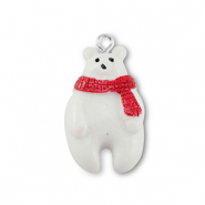 Resin pendants polarbear White-Red