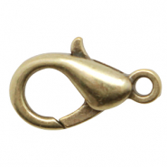 DQ European metal findings lobster clasp 12mm Antique Bronze (nickel free)