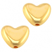 DQ metal bead heart &Oslash;0.9mm Gold (nickel free)