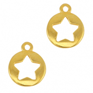 DQ European metal charms star Gold (nickel free)