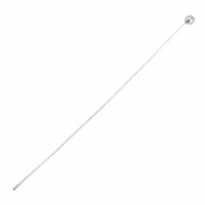 DQ European metal findings headpin 50mm Light Silver (nickel free)