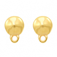 DQ European metal findings earpin round with loop Gold (nickel free)