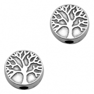 DQ European metal beads disc tree Antique Silver (nickel free)