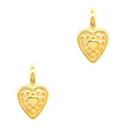 DQ European metal charms heart Gold  (nickel free)