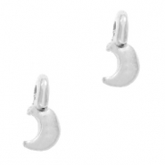 DQ European metal charms moon Antique Silver (nickel free)
