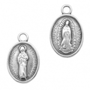 DQ European metal charms Maria oval Antique Silver (nickel free)