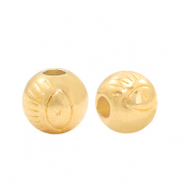 DQ European metal beads with eye 6mm Gold (nickel free)