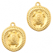 DQ European metal charms turtle Gold (nickel free)