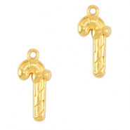 DQ European metal charms candy cane Gold (nickel free)