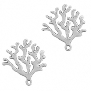 DQ European metal charms coral Antique Silver (nickel free)