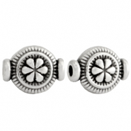 DQ European metal beads flower Antique Silver (nickel free)