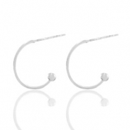 DQ European metal findings creole earrings 16mm Antique Silver (nickel free)