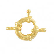 DQ European metal findings bolt ring clasp 13mm with loops Gold (nickel free)