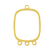 DQ European metal charms connector with 3 loops Gold (nickel free)