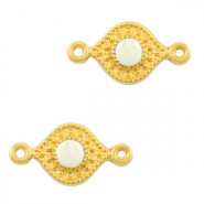 DQ European metal charms connector Creamy White-Gold (nickel free)