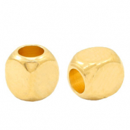 DQ European metal beads cube 2.5mm Gold (nickel free)