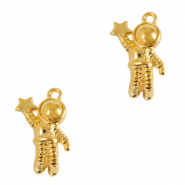 DQ European metal charms astronaut Gold (nickel free)