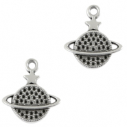 DQ European metal charms saturn Antique Silver (nickel free)