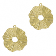 DQ European metal charms irregular 25mm Gold (nickel free)