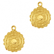 DQ European metal charms sun Gold (nickel free)