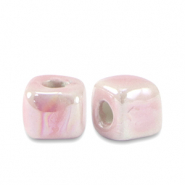 DQ greek ceramic beads cube 5mm Blossom Pink