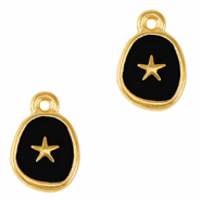 DQ European metal charms starfish Gold-Black (nickel free)