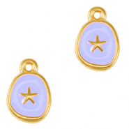 DQ European metal charms starfish Gold-Lavender Purple (nickel free)