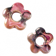 DQ greek ceramic beads flower Rose-Black