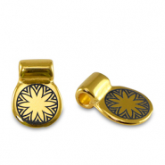 DQ European metal sliders flower Gold (nickel free)