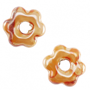DQ greek ceramic beads flower Orange